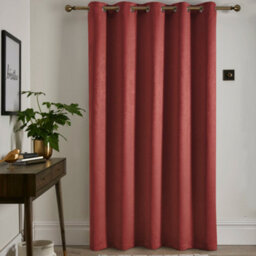 Fusion Strata Dim Out Woven Terracotta Eyelet Single Panel Door Curtain - thumbnail 2