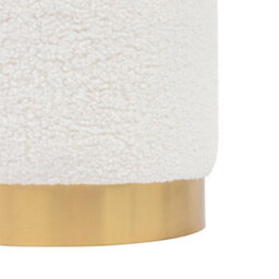 Harbour Housewares Boucle Pouffe - Round Luxe Living Room Bedroom Dressing Table Accent Footstool - 29 X 36Cm - thumbnail 4
