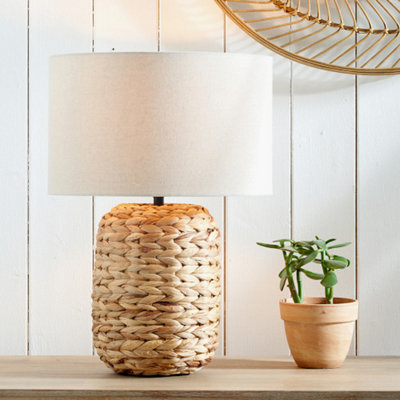 Pacific Lifestyle Natural Plaited Tall Water Hyacinth Table Lamp - image 1