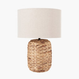 Pacific Lifestyle Natural Plaited Tall Water Hyacinth Table Lamp - thumbnail 3