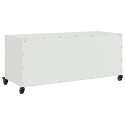 Berkfield Tv Cabinet White 100.5X39X43.5 Cm Steel - thumbnail 8