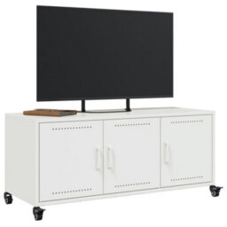 Berkfield Tv Cabinet White 100.5X39X43.5 Cm Steel - thumbnail 5