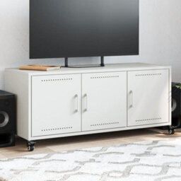 Berkfield Tv Cabinet White 100.5X39X43.5 Cm Steel
