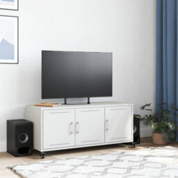 Berkfield Tv Cabinet White 100.5X39X43.5 Cm Steel - thumbnail 3