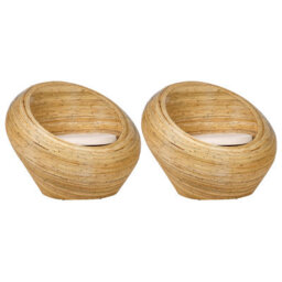 Beliani Set Of 2 Garden Armchairs Maiori Rattan Natural - thumbnail 1