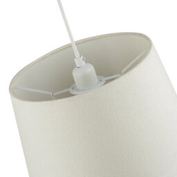 Happy Homewares Contemporary Off-White Linen Fabric Drum Lampshade With Cotton Inner - thumbnail 4
