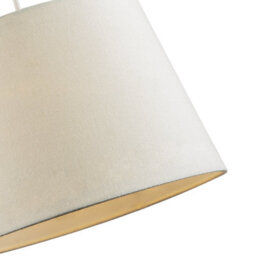 Happy Homewares Contemporary Off-White Linen Fabric Drum Lampshade With Cotton Inner - thumbnail 3