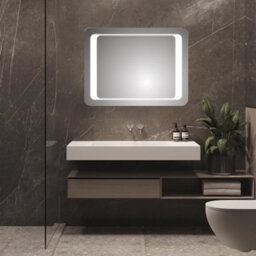 Ibathuk Nova Wall Mounted Led Illuminated Bathroom Mirror With Touchless Sensor And Demister Pad And White Lights, 800 X 600mm - thumbnail 2