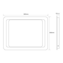 Ibathuk Nova Wall Mounted Led Illuminated Bathroom Mirror With Touchless Sensor And Demister Pad And White Lights, 800 X 600mm - thumbnail 3
