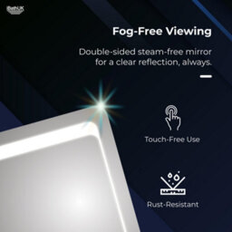 Ibathuk Nova Wall Mounted Led Illuminated Bathroom Mirror With Touchless Sensor And Demister Pad And White Lights, 800 X 600mm - thumbnail 5