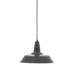 Orsina Grey Pendant Light With Gunmetal Exterior, Lamp With Slim Black Drop Cord, Hanging Light With Canopy