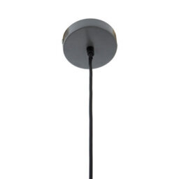 Orsina Grey Pendant Light With Gunmetal Exterior, Lamp With Slim Black Drop Cord, Hanging Light With Canopy - thumbnail 3