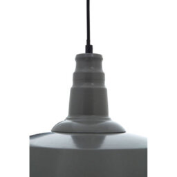 Orsina Grey Pendant Light With Gunmetal Exterior, Lamp With Slim Black Drop Cord, Hanging Light With Canopy - thumbnail 4