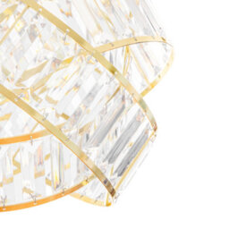 Fabfinds Crystal Effect Gold 3 Tier Interlocking Acrylic Pendant Lamp Shade 31Cm - thumbnail 3