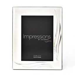 "Juliana Impressions Satin Finish Silver Plated Photo Frame 5X7"" - Grass Blade" - thumbnail 1