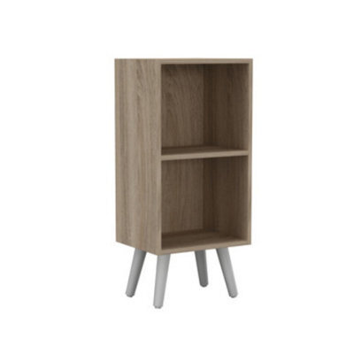 Urbn-Living Urbnliving 53Cm Height 2 Tier Antique Oak Wooden Storage Cube Bookcase Scandinavian Style White Legs - image 1