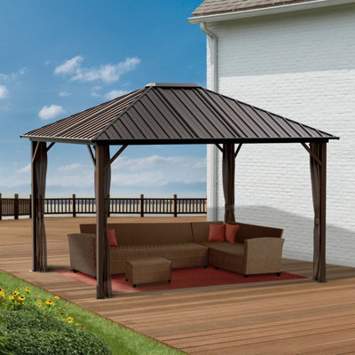 Rowlinson Sojag Dakota Gazebo 3M X 3.7M Dark Brown - image 1