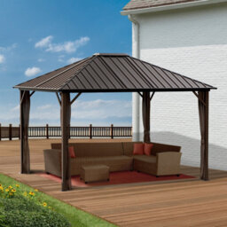 Rowlinson Sojag Dakota Gazebo 3M X 3.7M Dark Brown - thumbnail 1