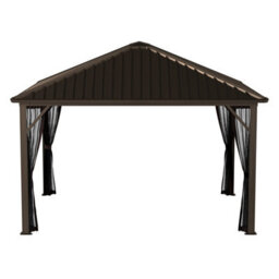 Rowlinson Sojag Dakota Gazebo 3M X 3.7M Dark Brown - thumbnail 3