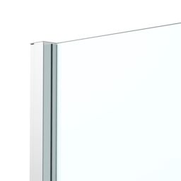 GoodHome Ledava Framed Chrome Effect Mirror Striped Pattern Fixed Corner Side Panel (H)195Cm (W)80Cm - thumbnail 3