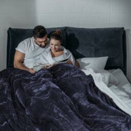 Ehc Warm & Soft Sherpa Flannel Fleece Microfiber Blanket, Double Bed, Navy Blue - 150 Cm X 200 Cm - thumbnail 3
