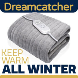 Dreamcatcher Dreamcacther Deluxe Silver Electric Throw Heated Double Over Blanket Soft Fleece  9 Heat & 12 Timer Settings - thumbnail 7
