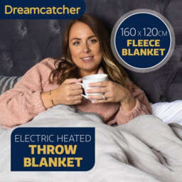 Dreamcatcher Dreamcacther Deluxe Silver Electric Throw Heated Double Over Blanket Soft Fleece  9 Heat & 12 Timer Settings - thumbnail 2