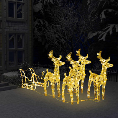 Berkfield Reindeers & Sleigh Christmas Decoration 280X28X55 Cm Acrylic - image 1