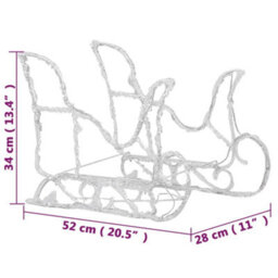 Berkfield Reindeers & Sleigh Christmas Decoration 280X28X55 Cm Acrylic - thumbnail 8