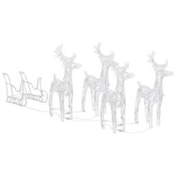 Berkfield Reindeers & Sleigh Christmas Decoration 280X28X55 Cm Acrylic - thumbnail 5