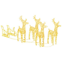 Berkfield Reindeers & Sleigh Christmas Decoration 280X28X55 Cm Acrylic - thumbnail 2