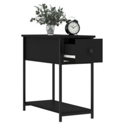Berkfield Bedside Cabinet Black 30X60X60 Cm Engineered Wood - thumbnail 4