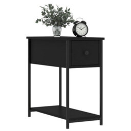 Berkfield Bedside Cabinet Black 30X60X60 Cm Engineered Wood - thumbnail 3