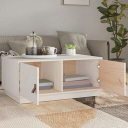 Walplus Coffee Table White 80X50X35 Cm Solid Wood Pine - thumbnail 3