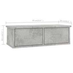 Walplus Wall-Mounted Drawer Shelf Concrete Grey 60X26X18.5 Cm Engineered Wood - thumbnail 7