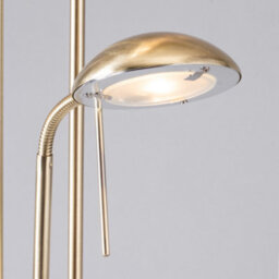 Litecraft Mother & Child Satin Brass Dimmable Floor Lamp 2 Arm With Bulbs - thumbnail 5