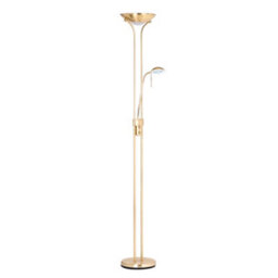 Litecraft Mother & Child Satin Brass Dimmable Floor Lamp 2 Arm With Bulbs - thumbnail 2