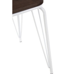 Orsina Accent White Metal And Elm Small Wood Stool, Small Square Stool, Sturdy And Reliable Wooden Stool For Home, - thumbnail 4