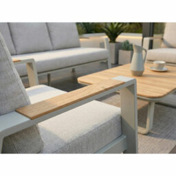 Xample Norfolk Thornbury 4 Piece Garden Seating Set - 3 Seater Sofa, 2 Armchairs & Coffee Table, Aluminium Frame, Olefin Cushions - thumbnail 4