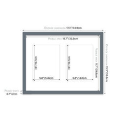 16X12 Inch 2 Opening Photo Collage Frame, Display Two 8X6 Inch Photos, Multi Aperture Family Picture Frame, Grey - thumbnail 4