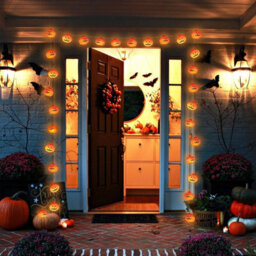 Amorly Battery Operated Pumpkin String Lights, 10 Ft 20 Led Twinkle Fairy Lights, Indoor Outdoor Porch, Party & Holiday Decorations - thumbnail 4