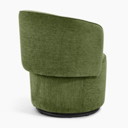 Furniturebox Liode Green Fabric Round Swivel Accent Chair - Bedroom Chair, Vanity Chair, Green Chair, Swivel Chair - thumbnail 5