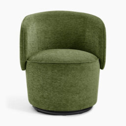 Furniturebox Liode Green Fabric Round Swivel Accent Chair - Bedroom Chair, Vanity Chair, Green Chair, Swivel Chair - thumbnail 4