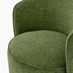 Furniturebox Liode Green Fabric Round Swivel Accent Chair - Bedroom Chair, Vanity Chair, Green Chair, Swivel Chair - thumbnail 7