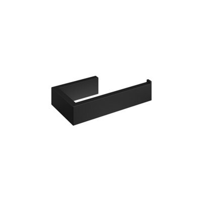 Aquadry Oria Matt Brushed Black Wall-Mounted Toilet Roll Holder (H)50mm (W)95mm - image 1