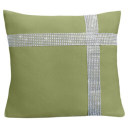 Velosso Stunning Design Embellished Cushion, Zip Closure, Machine Washable - Luxurious Style Accent For Modern Home Decor - Green