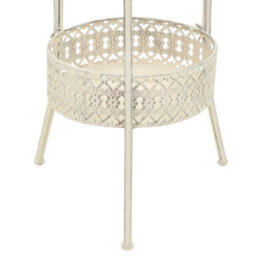 Berkfield Compact Bistro Table Vintage Style Round Metal 40X70 Cm White - thumbnail 5