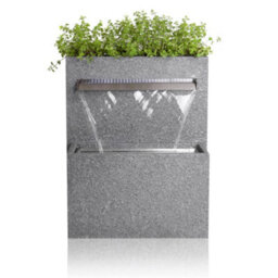 Primrose Cascata Delle Granite Touch Waterfall Planter Water Feature Fountain With Lights H89Cm - thumbnail 2