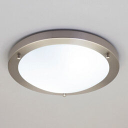 Litecraft Mari Satin Nickel 18W Large Led Flush Bathroom Ceiling Light - thumbnail 3