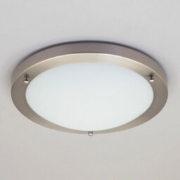 Litecraft Mari Satin Nickel 18W Large Led Flush Bathroom Ceiling Light - thumbnail 4